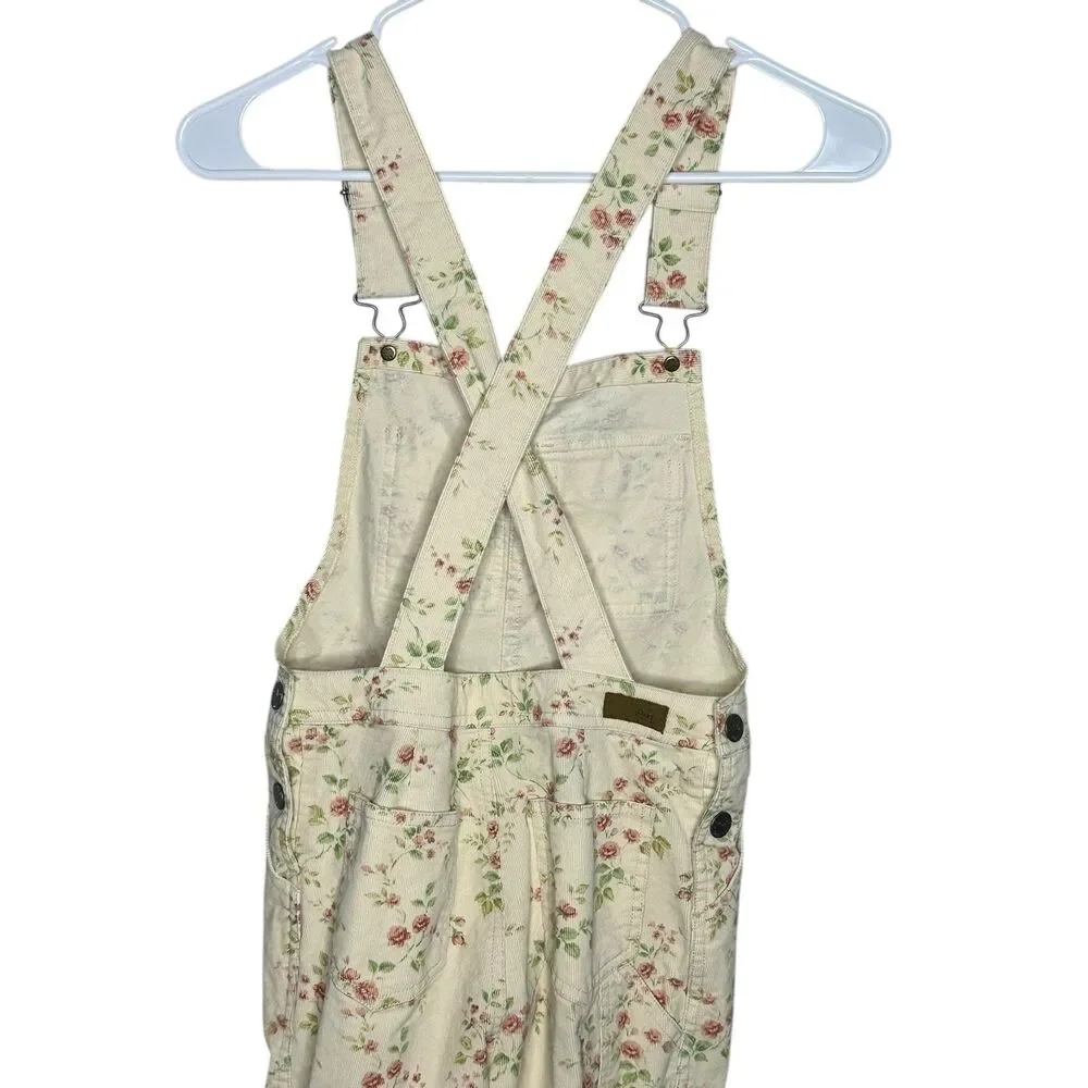 Polo Ralph Lauren Girls Floral Stretch Corduroy Overalls – Size 12